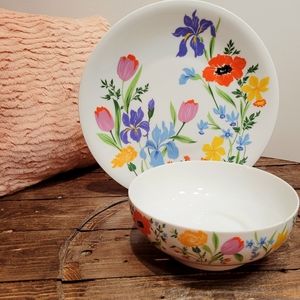 Vintage Heinrich Spring Floral 13" Serving Plate & 8 ¼" Vegetable Bowl